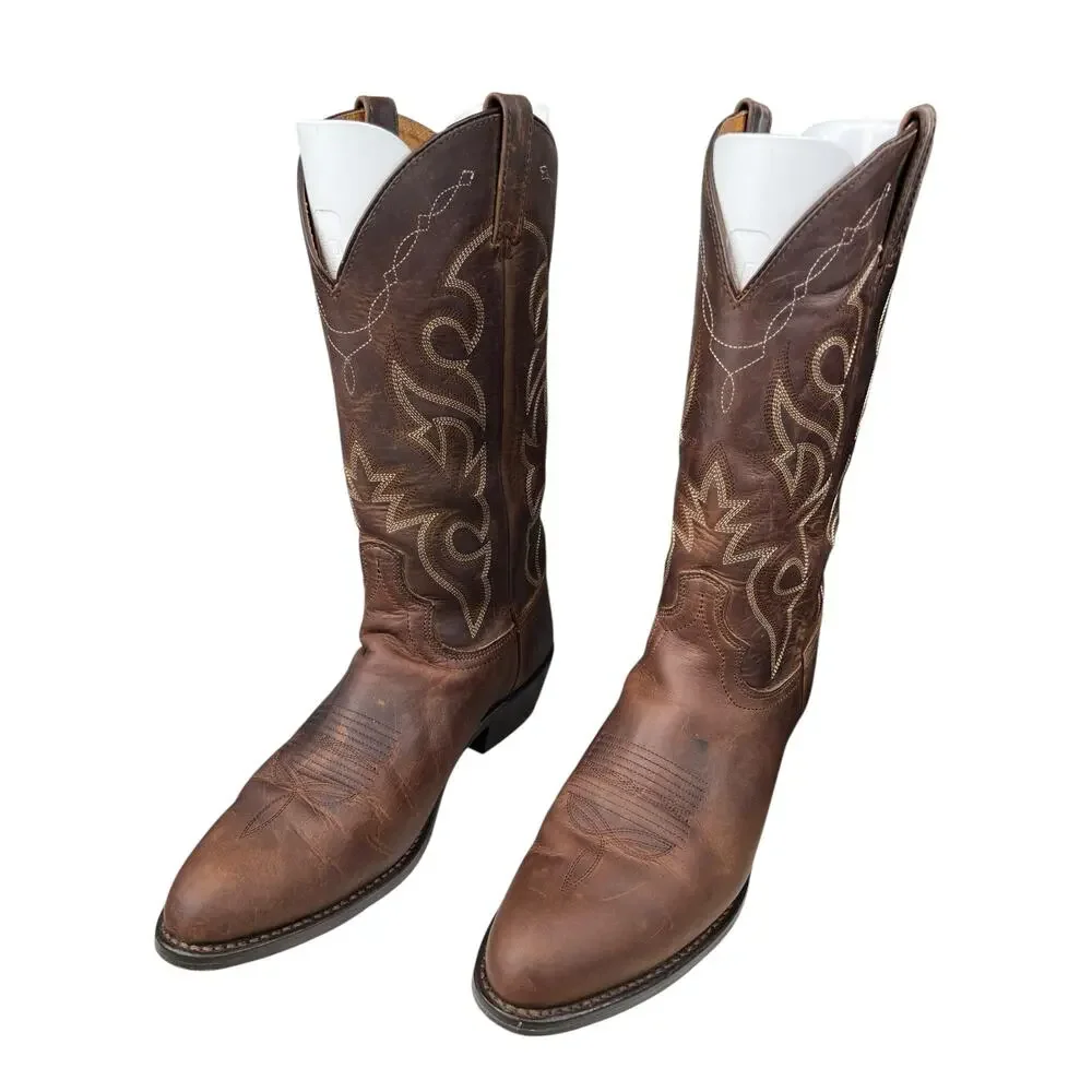 Dan Post Men’s Brown Leather Western Cowboy Boot Size US 10 D